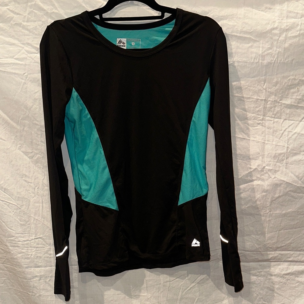 RBX Black and Teal Long Sleeve Top Small